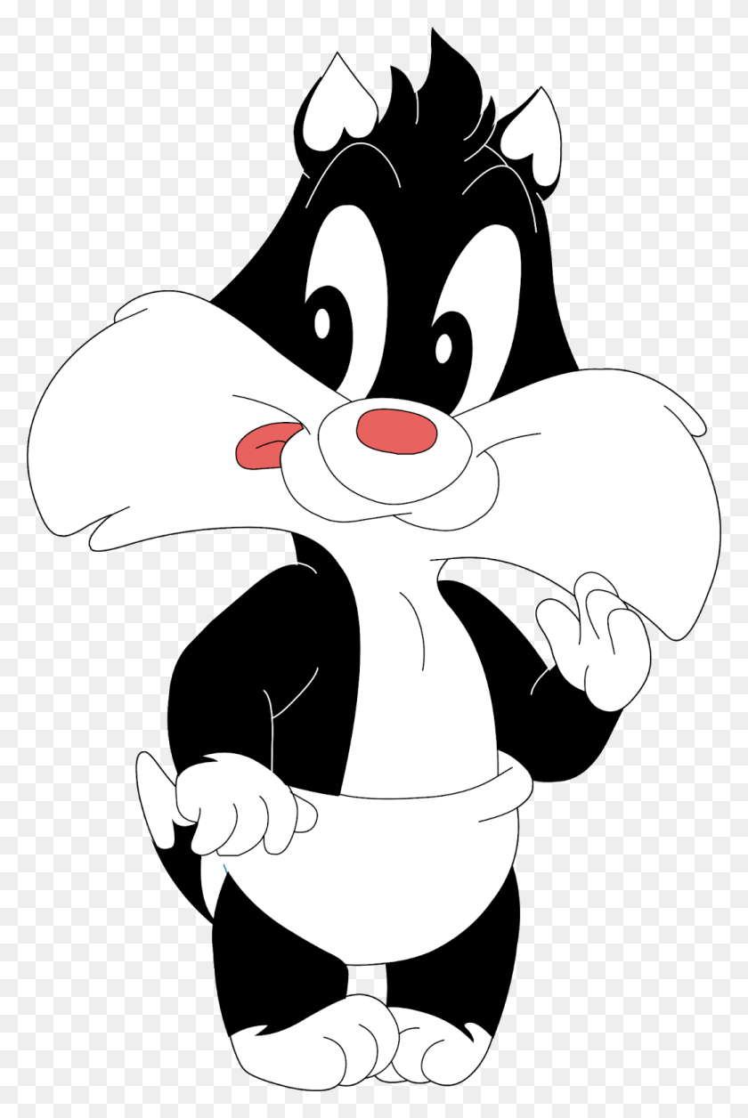 1043x1600 Baby Looney Tunes Characters Baby Looney Tunes Cartoon Baby Looney Tunes Cat, Stencil, Performer HD PNG Download