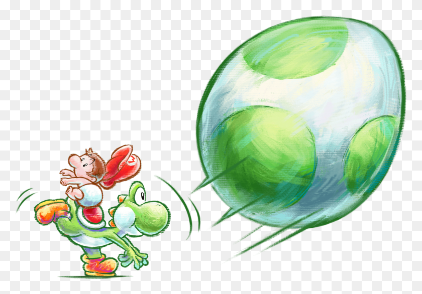 3538x2387 Baby Mario And Yoshi Throwing A Mega Eggdozer Yoshi39s New Island, Sphere, Astronomy, Outer Space HD PNG Download