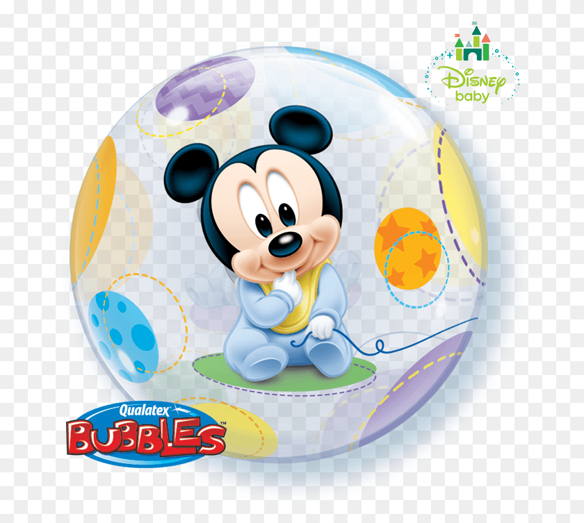 670x693 Baby Mickey Bubble Balloon Balloon In A Box Baby Mickey Mouse, Sphere, Outdoors, Graphics HD PNG Download
