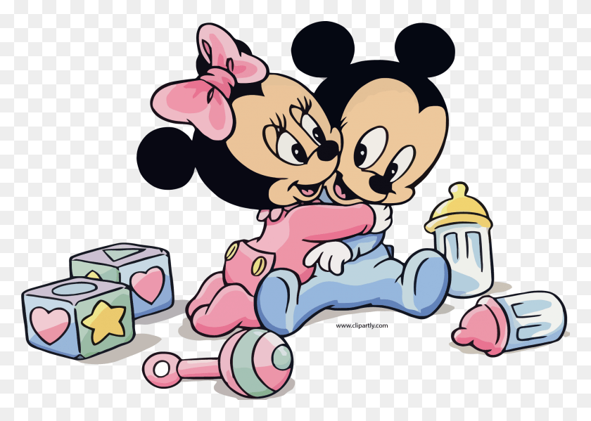 2046x1415 Baby Minnie And Mickey Hug Clipart Baby Mickey Mouse And Minnie Mouse, Graphics HD PNG Download