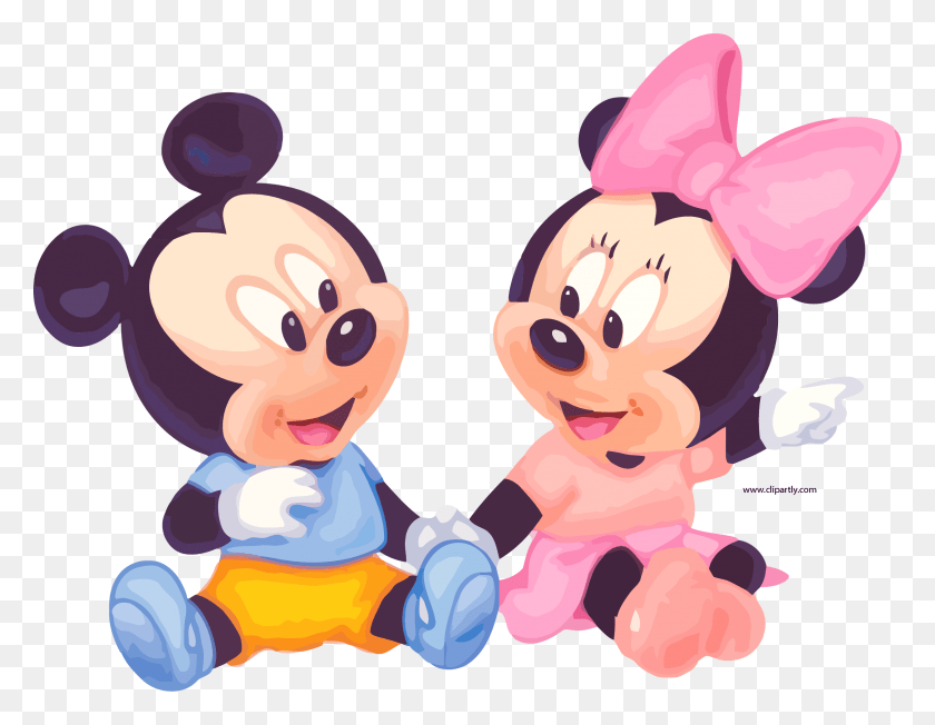 2278x1730 Baby Minnie And Mickey Sit Clipart Baby Minnie And Mickey Clipart, Graphics, Food HD PNG Download