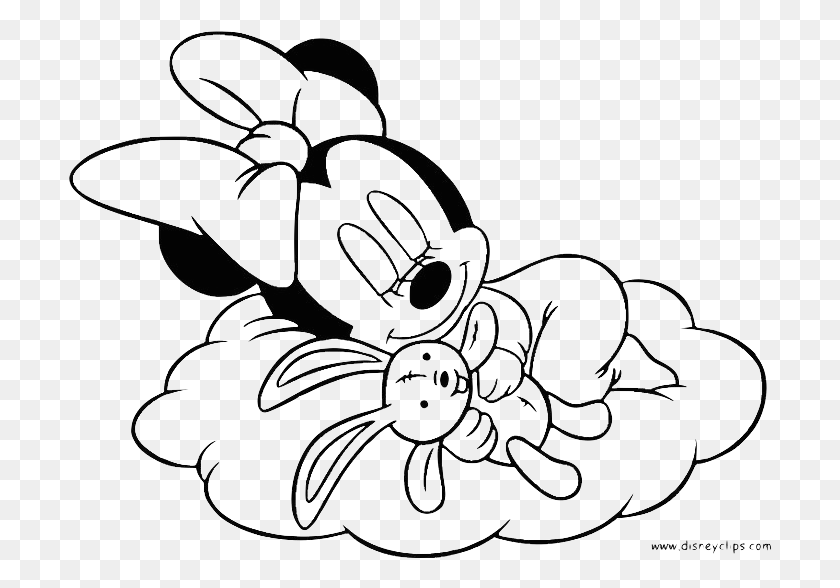 704x528 Baby Minnie Coloring, Stencil, Hand, Symbol HD PNG Download