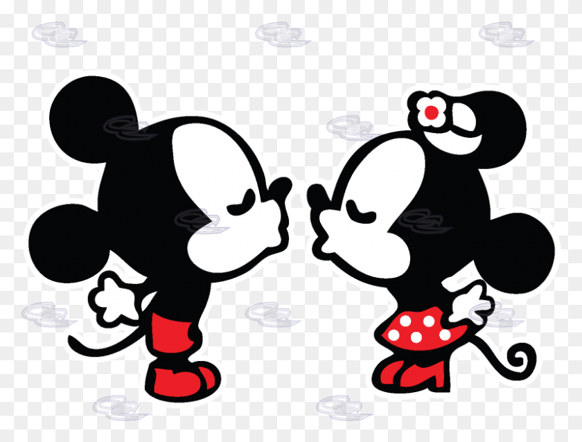 798x592 Baby Minnie Mouse Y Mickey Mouse Besos Dibujos De Mickey Y Minnie, Gafas, Accesorios, Accesorio Hd Png