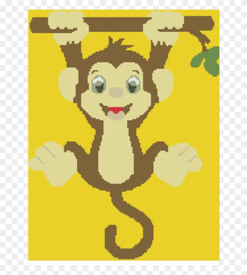 655x873 Baby Monkey Hanging Sc 150 X 190 Mono De Dibujos Animados Colgando De Un Árbol, Alfombra, Mamífero, Animal Hd Png