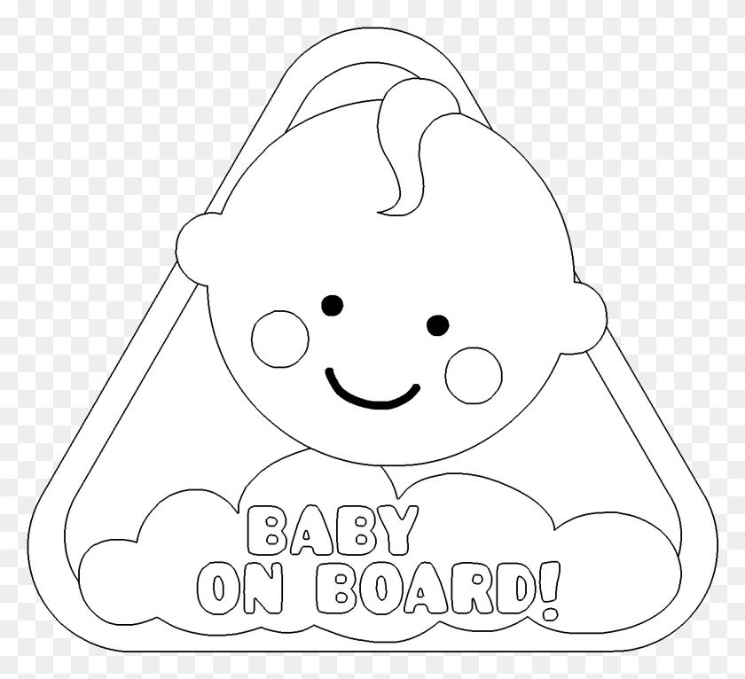 1314x1191 Baby On Board Coloring Page, Bag HD PNG Download