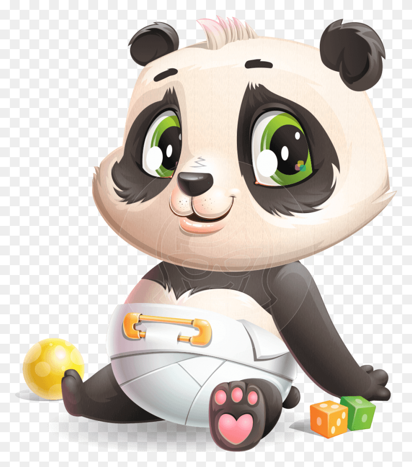 928x1061 Baby Panda Vector Cartoon Character Baby Panda Cartoon Character, Toy, Plush, Cushion HD PNG Download