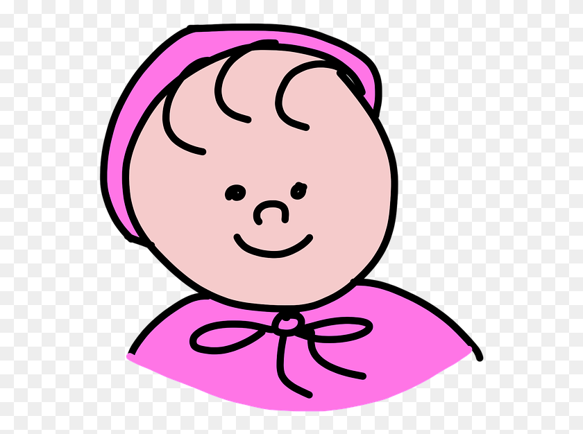 559x566 Baby Pink Girl Cartoon Comic Infant Newborn Infant, Rattle, Snowman, Winter HD PNG Download