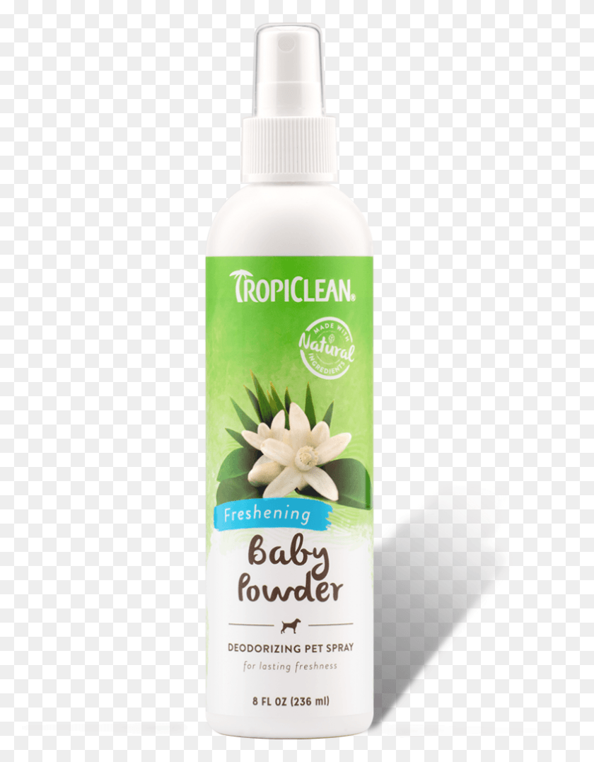 786x1025 Baby Powder Deodorizing Pet Spray Tropiclean, Bottle, Plant, Tin Descargar Hd Png