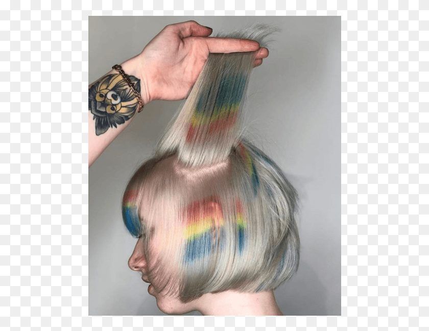496x588 Baby Rainbow Hair Reflejos De Arcoiris Pelo, Person, Human, Skin Hd Png