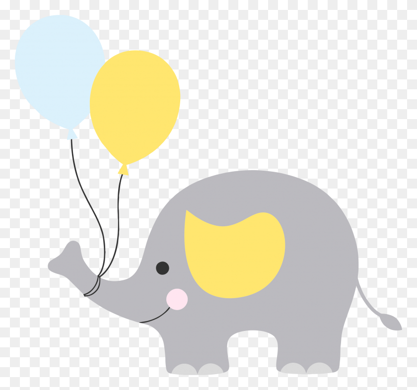 2373x2209 Baby Shower Chalkboard Baby Baskets Elephant Design Elephant With Balloon Clipart, Ball, Mammal, Animal HD PNG Download