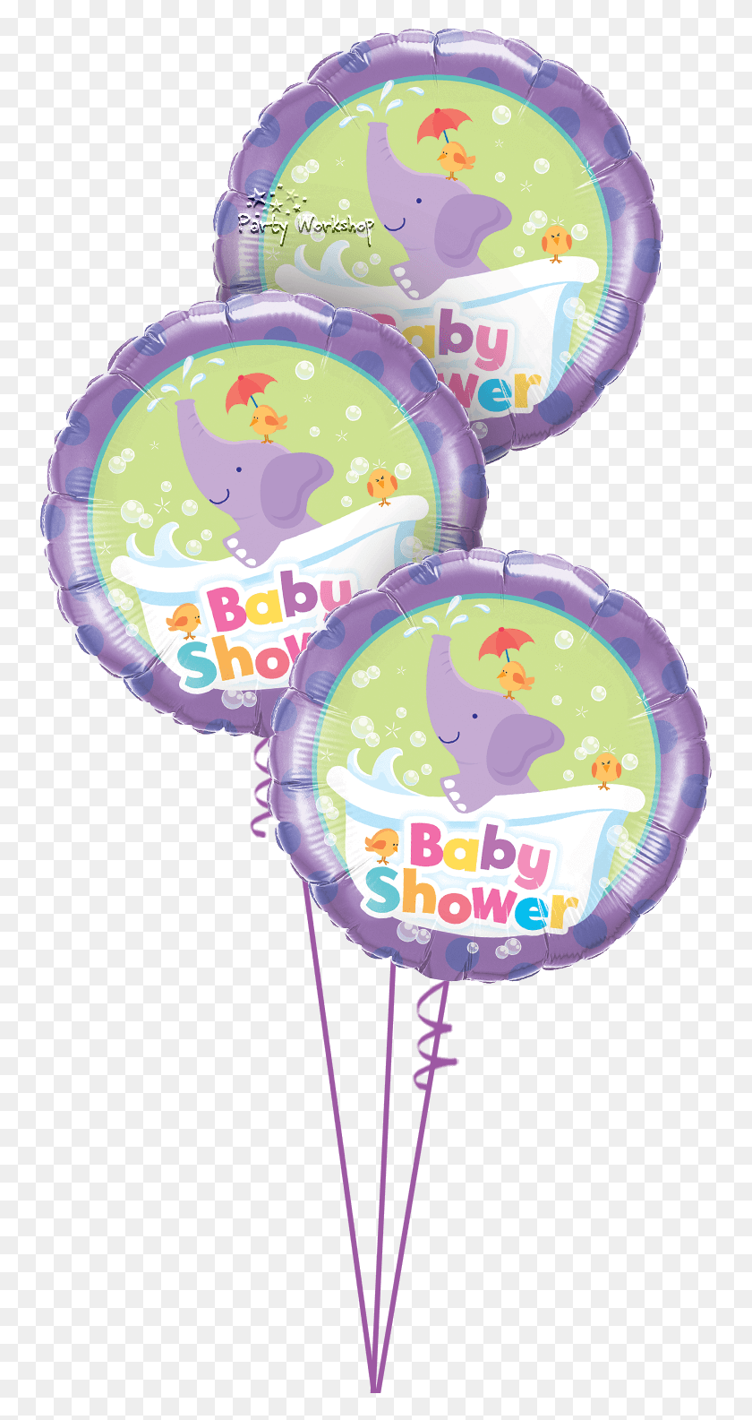 753x1525 Baby Shower Elefante Trío Globo, Bola, Sonajero, Piñata Hd Png