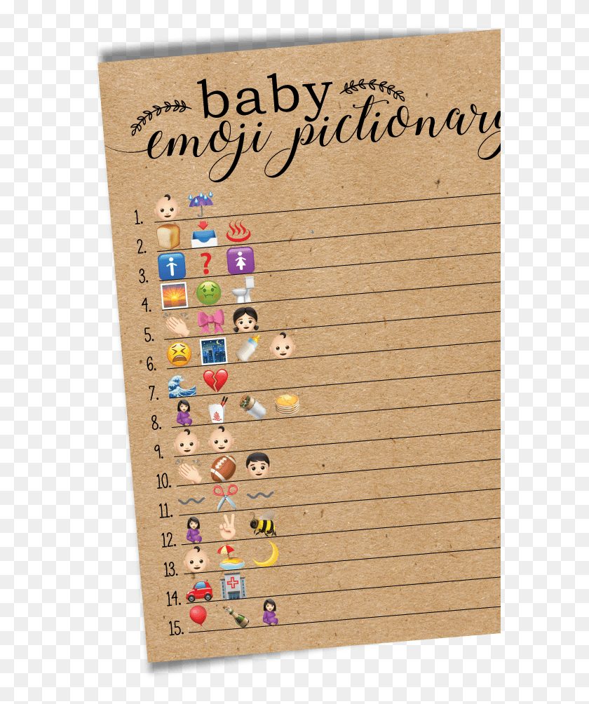 588x944 Descargar Png Juego De Baby Shower Emoji Pictionary De Baby Shower Emoji, Texto, Alfombra, Alfabeto Hd Png