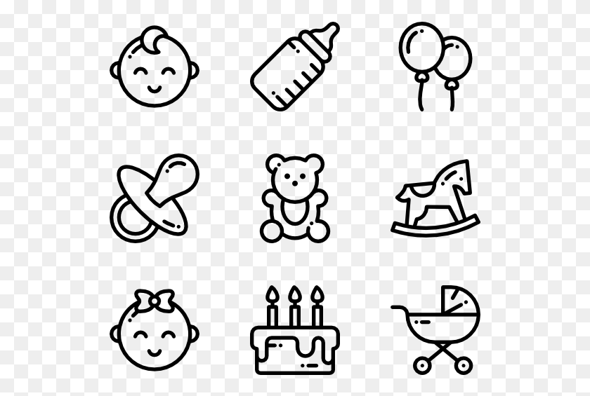 529x505 Baby Shower Graphic Design Vector Icons, Gray, World Of Warcraft HD PNG Download