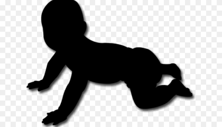 Baby Silhouettes, Gray PNG