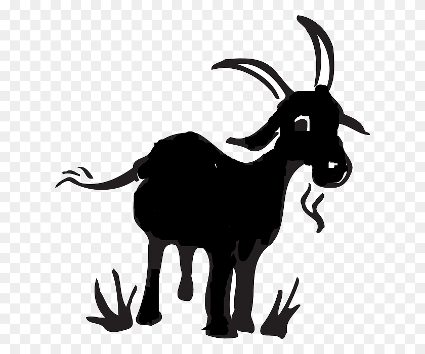 622x640 Baby Sitter Required For A Goat Black Goat Clipart, Stencil, Antelope HD PNG Download