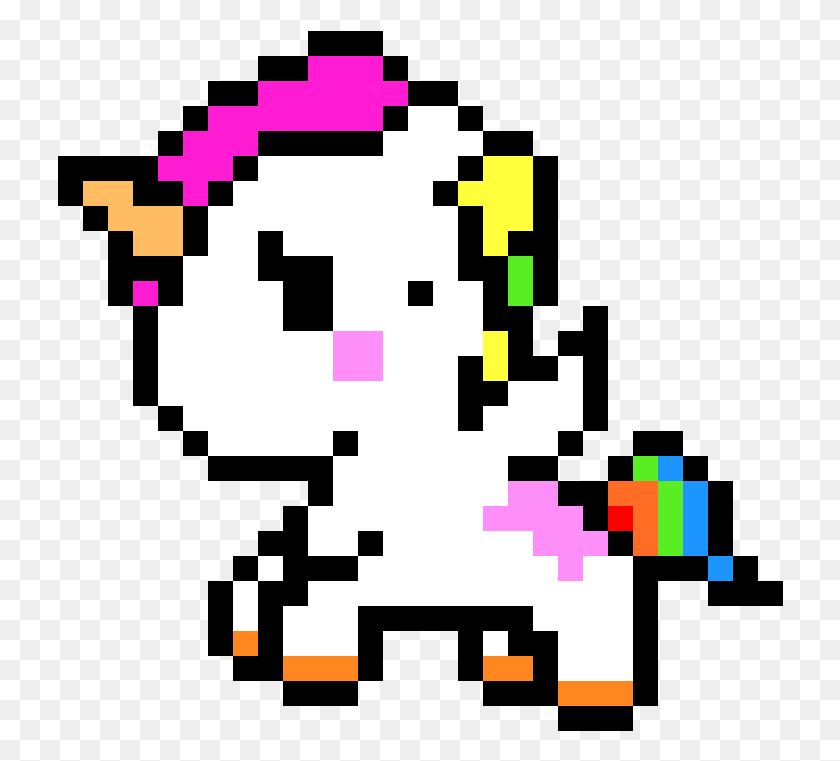 726x701 Baby Unicorn Pixel Art Unicorn Easy, Pac Man HD PNG Download