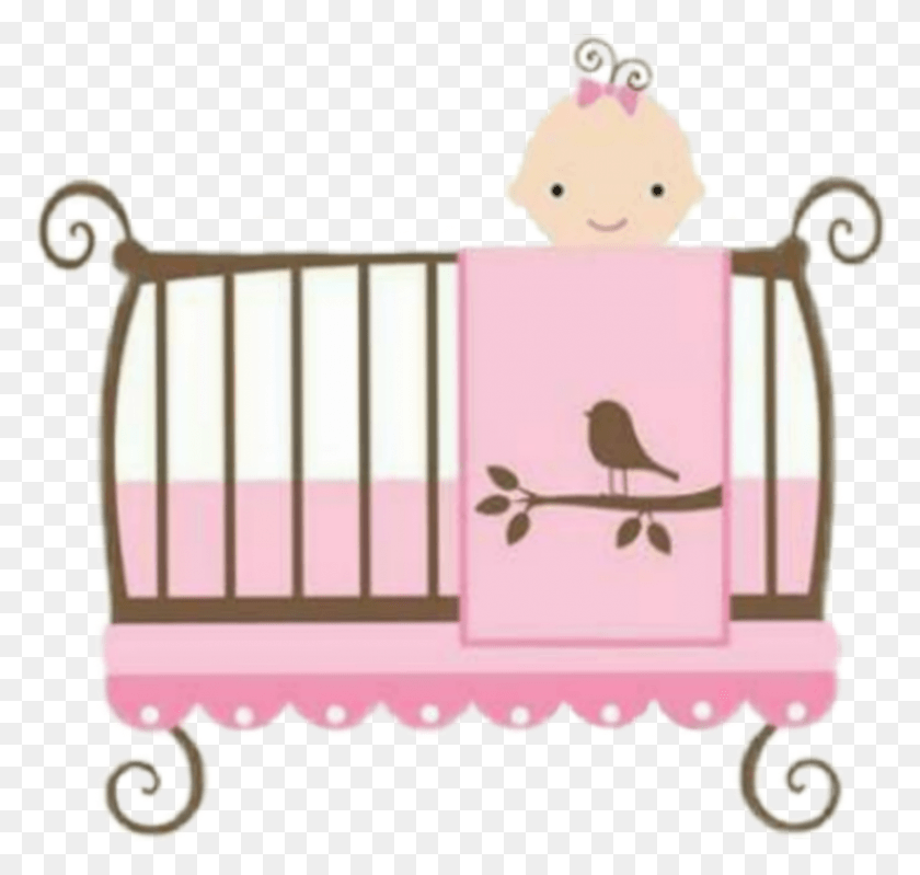 842x798 Babygirl Baby Crib Pink Crib Clipart, Muebles, Cuna, Pájaro Hd Png