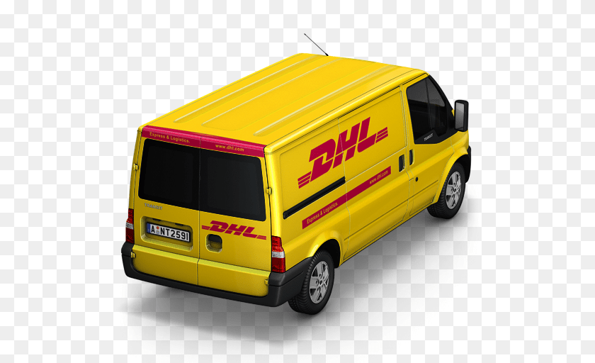 512x512 Back Dhl Icon, Transportation, Van, Vehicle, Moving Van Clipart PNG