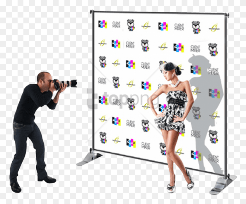 850x696 Back Drop 839x839 Vinyl Banner Quantity Image With Step And Repeat, Person, Human, Photographer HD PNG Download