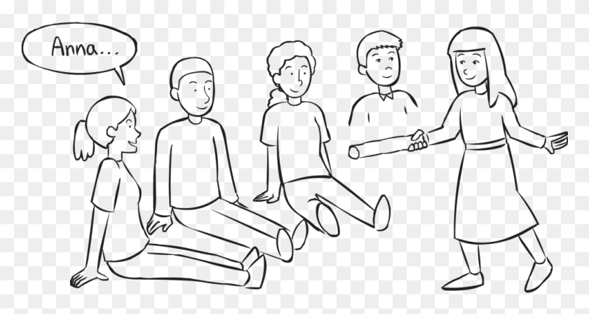 1025x510 Back Group Of People Sitting On The Floor Watching Line Art, Stencil, Kneeling HD PNG Download