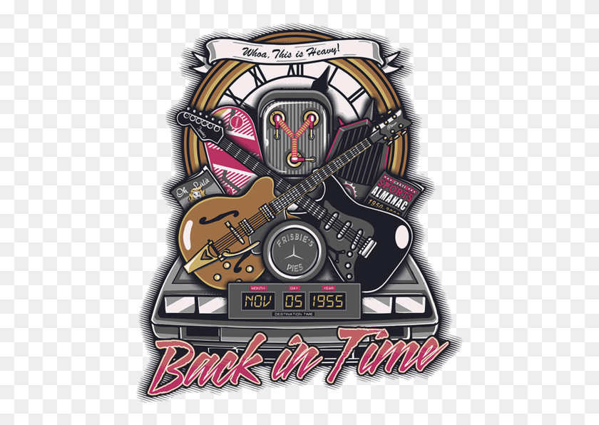 462x536 Back In Time Crest Remeras De Volver Al Futuro, Guitar, Leisure Activities, Musical Instrument HD PNG Download