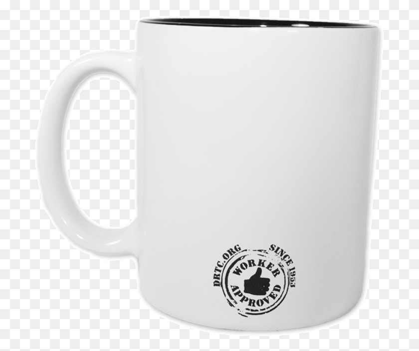 699x644 Back Of Latitudelongitude Mug With The Worker Approved Coffee Cup, Cup, Tape HD PNG Download