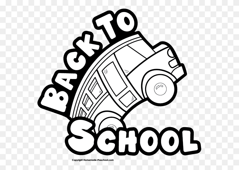 577x536 Back To School Back To School Clipart Black And White, Lawn Mower, Tool, Text HD PNG Download