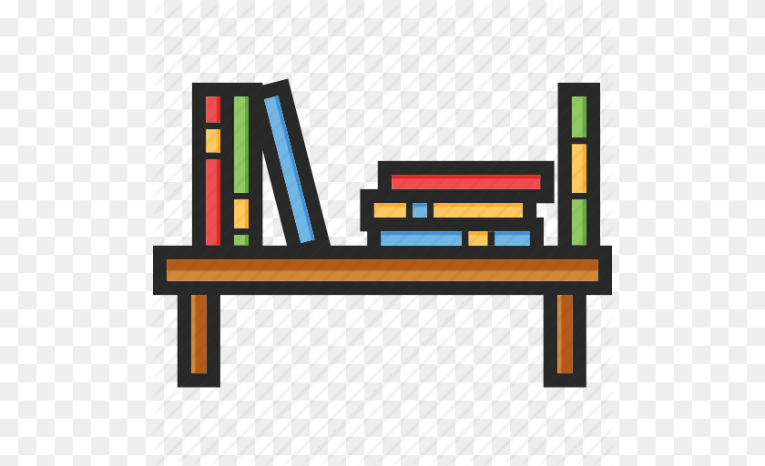 512x512 Back To School Books Bookshelf Study Icon, Furniture, Bench, Scoreboard, Bookcase Clipart PNG