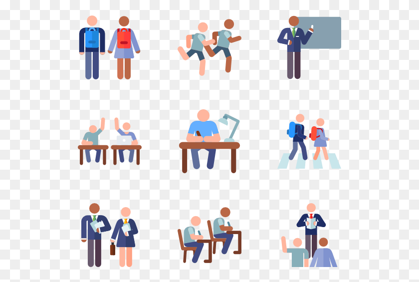 529x505 Back To School Pictograms Group Icon Colour, Person, Human, Audience HD PNG Download