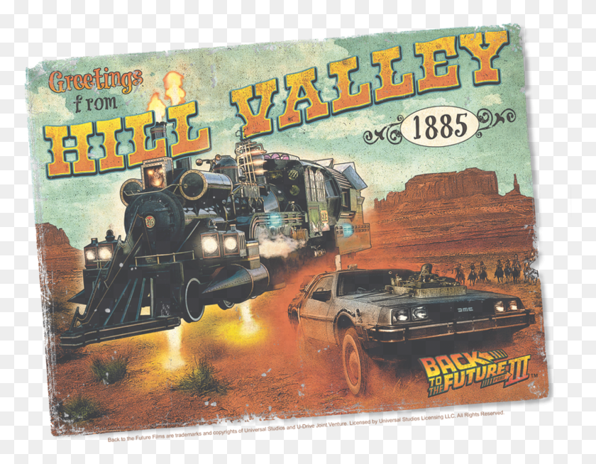 773x594 Back To The Future Car Youth Back To The Future Hill Valley Postcard, Vehicle, Transportation, Advertisement HD PNG Download
