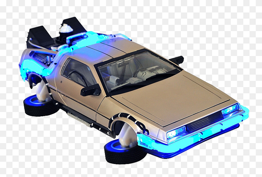 797x521 Back To The Future Delorean Flying Drawing, Car, Vehicle, Transportation HD PNG Download