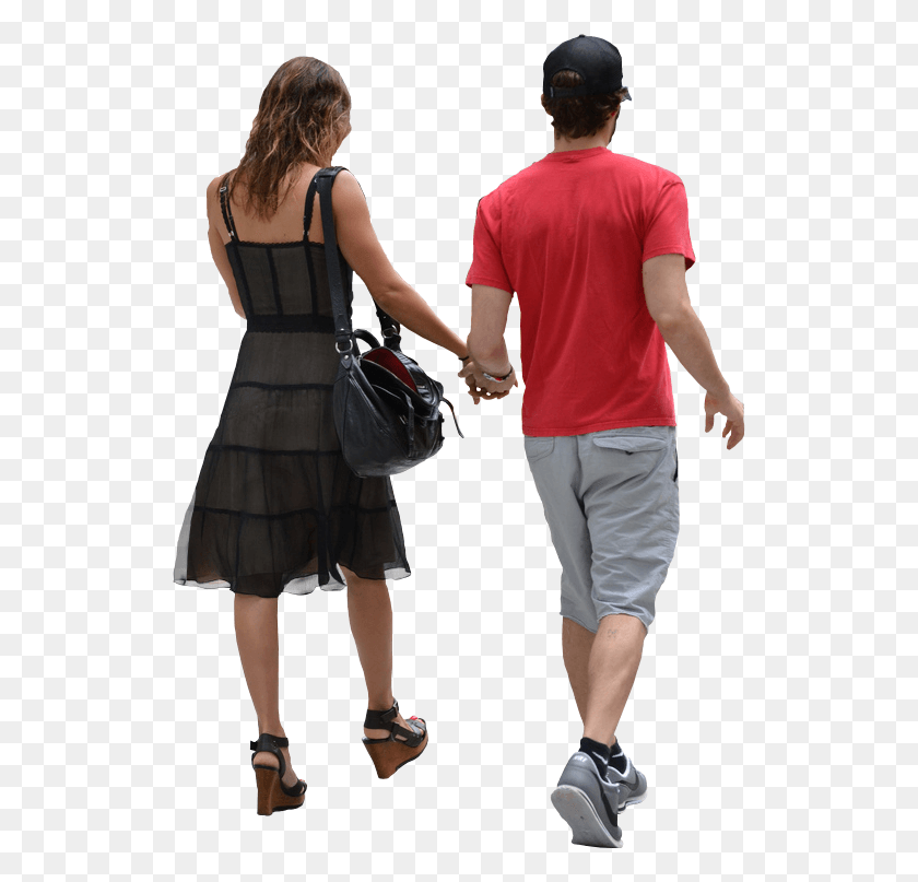 525x747 Back View Of Couple Walking Away People Walking, Clothing, Person, Shorts HD PNG Download