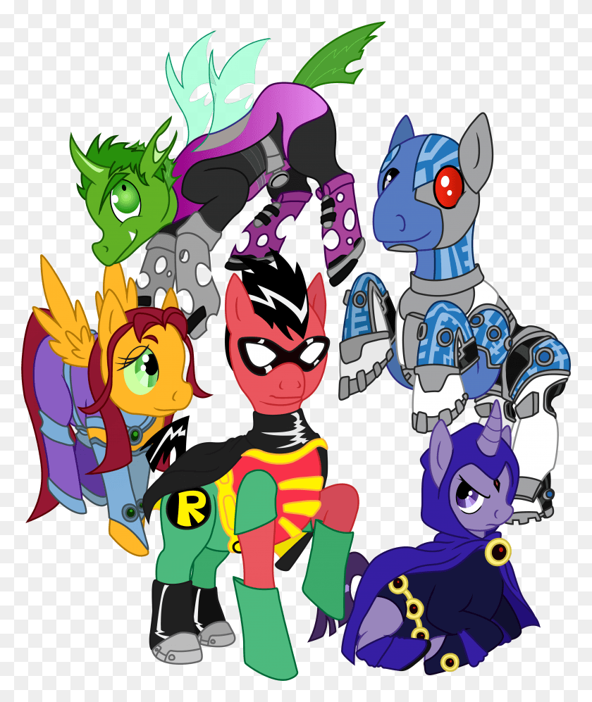 4071x4895 Background Pony Teen Titans Robin Mlp, Graphics, Book HD PNG Download
