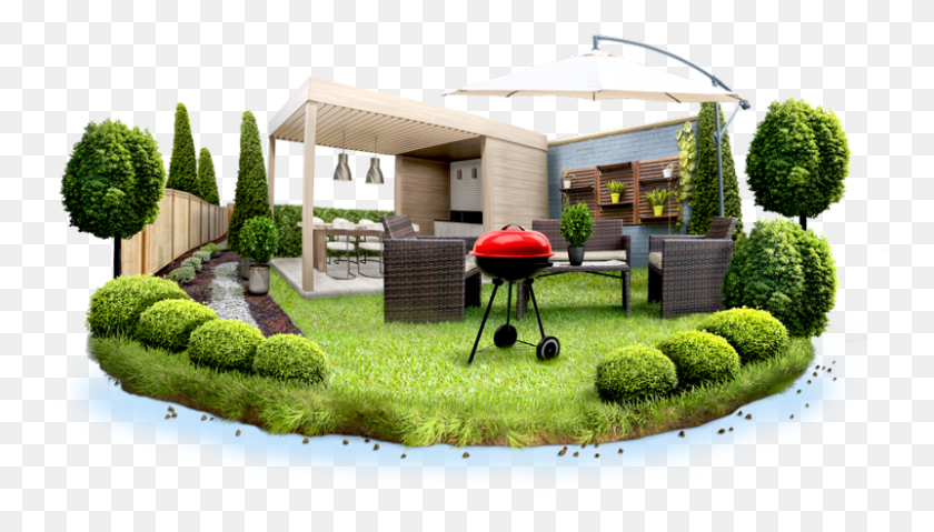 801x431 Backyard And Garden Show Garden Hedge, Grass, Plant, Lawn HD PNG Download