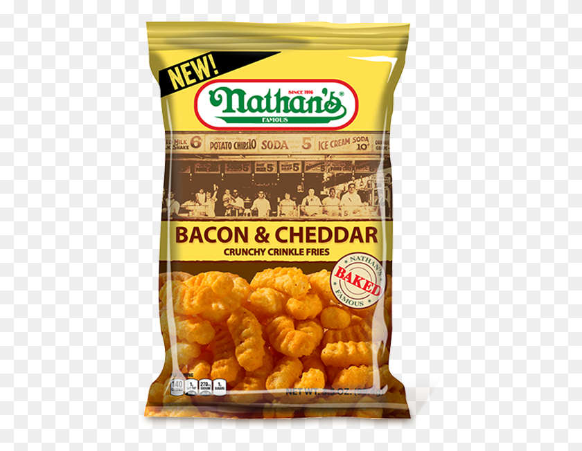 443x592 Bacon Amp Cheddar Crunchy Crinkle Fries Nathan39s Chips, Person, Human, Food HD PNG Download
