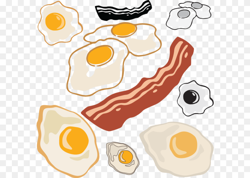 Bacon Amp Eggs Eggs And Bacon Food, Meat, Pork, Face Clipart PNG
