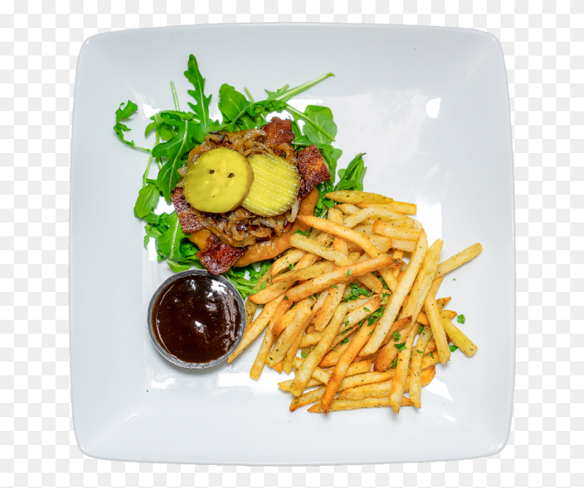 647x642 Bacon Cheddar Burger French Fries, Food, Fries, Seasoning HD PNG Download