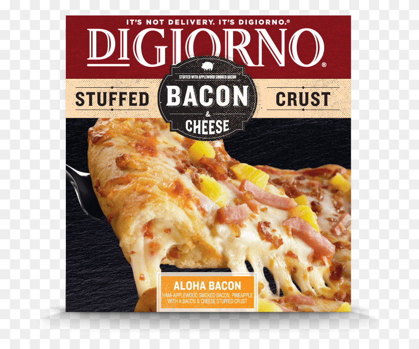 705x640 Bacon Cheese Aloha Digiorno Bacon Stuffed Crust Pizza, Food, Advertisement, Poster Descargar Hd Png