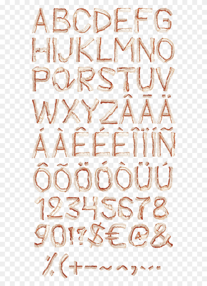 585x1099 Bacon Food Font Calligraphy, Text, Alphabet, Word HD PNG Download