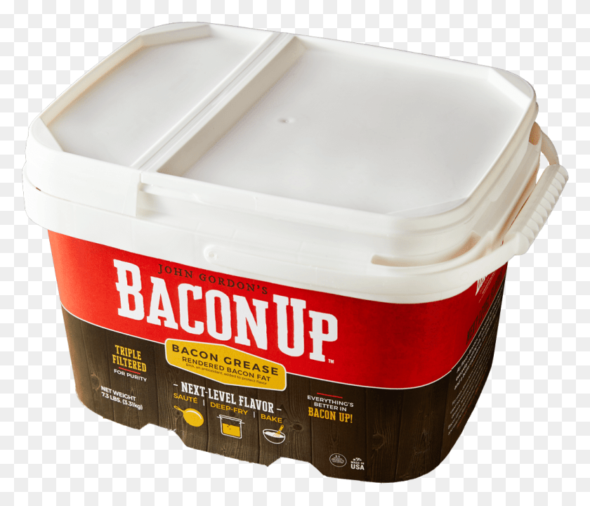 1028x871 Bacon Up Bacon Grease Bacon Grease Tub, Box, Furniture, Food HD PNG Download