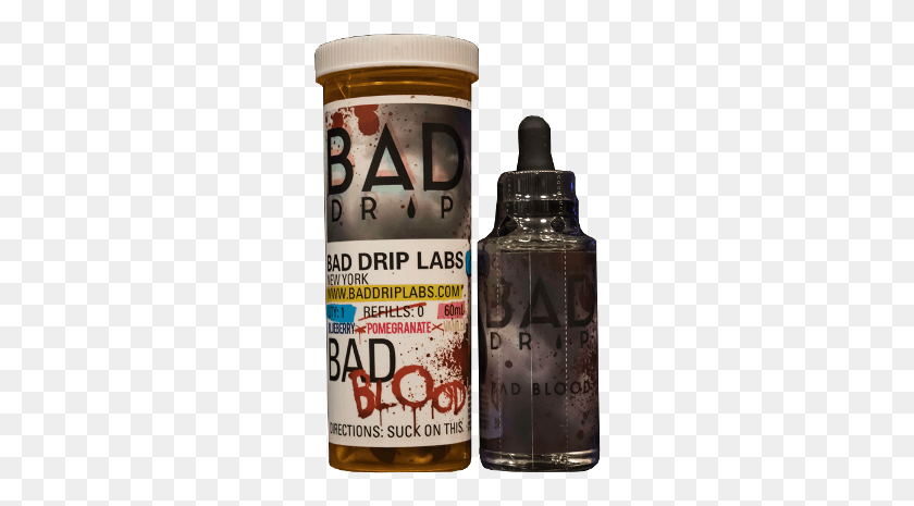 264x405 Descargar Png Bad Blood E Liquid Bad Drip Labs Bad Blood, Botella, Cosméticos, Cerveza Hd Png