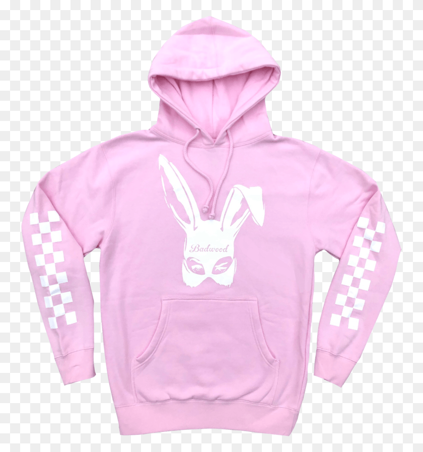 757x837 Bad Bunny Hoodie In Baby Pink Hoodie, Clothing, Apparel, Sweatshirt HD PNG Download