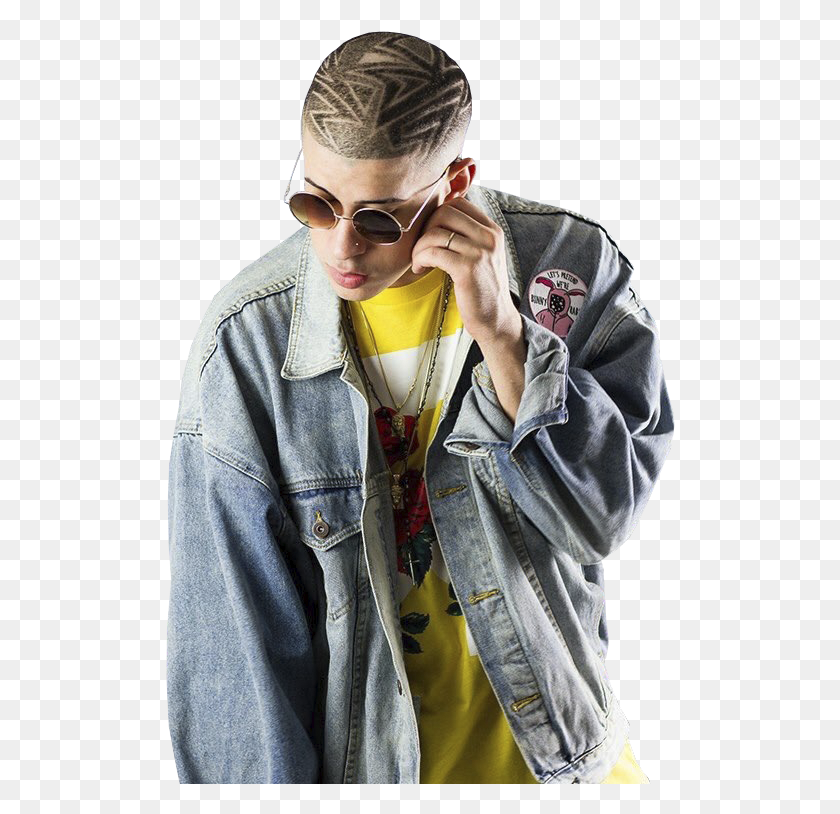 510x754 Bad Bunny Music Artists Bb Aesthetics Hair Cuts Frases De Chambea Jala, Clothing, Sunglasses, Accessories HD PNG Download