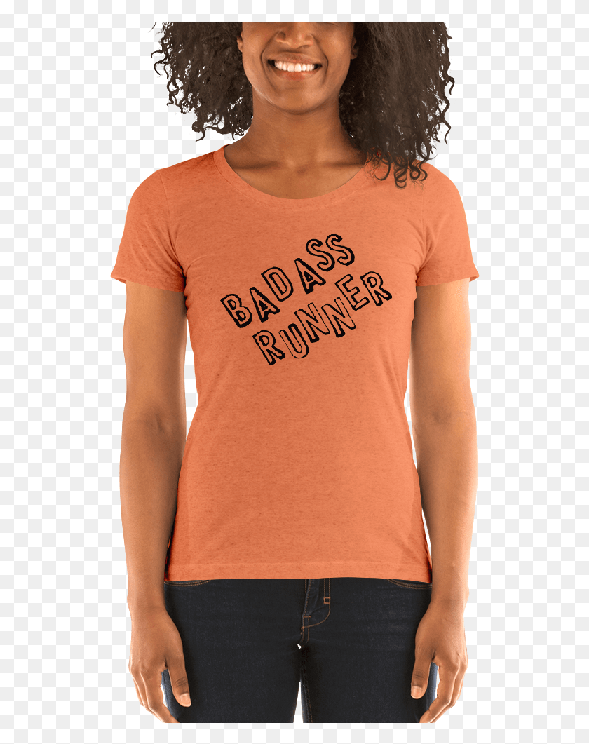 528x1001 Badass Runner Ladies Tee T Shirt, Clothing, Apparel, Person HD PNG Download