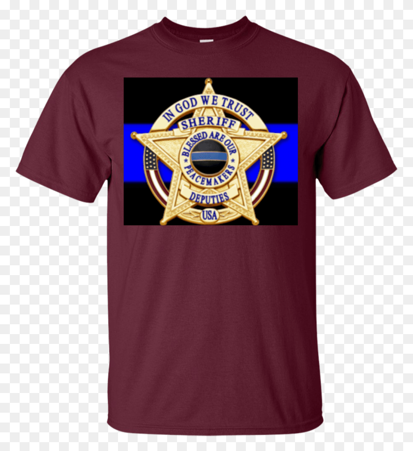1039x1143 Badge Shirts In God We Trust Sheriff Blessed Cervical Cancer Awareness Shirts, Clothing, Apparel, T-shirt HD PNG Download