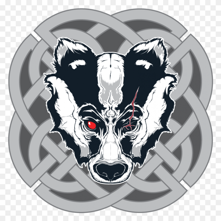 813x813 Badgers Will Eat Several Hundred Earthworms And Insects Bad Ass Skull Logo, Symbol, Trademark, Emblem HD PNG Download