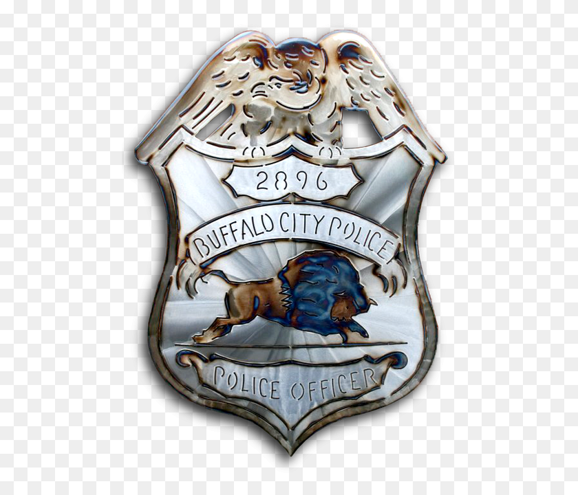 487x660 Значки Изготовлены Вручную Из 12 Ga Steel Buffalo Ny Police Значок, Логотип, Символ, Товарный Знак Hd Png Скачать