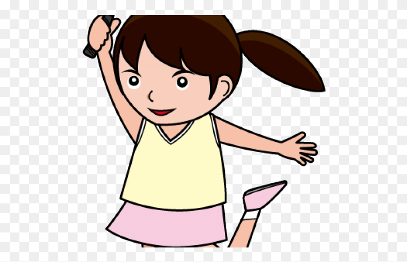 504x481 Badminton Clipart Tennis Player Girl Playing Badminton Clipart, Person, Human, Female HD PNG Download