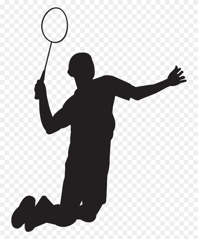 747x956 Badminton Transparent Background Badminton Player Black, Person, Human, Sport HD PNG Download