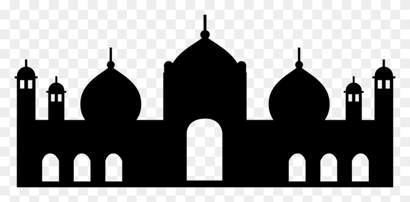 980x444 Badshahi Mosque Silhouette, Stencil, Architecture HD PNG Download